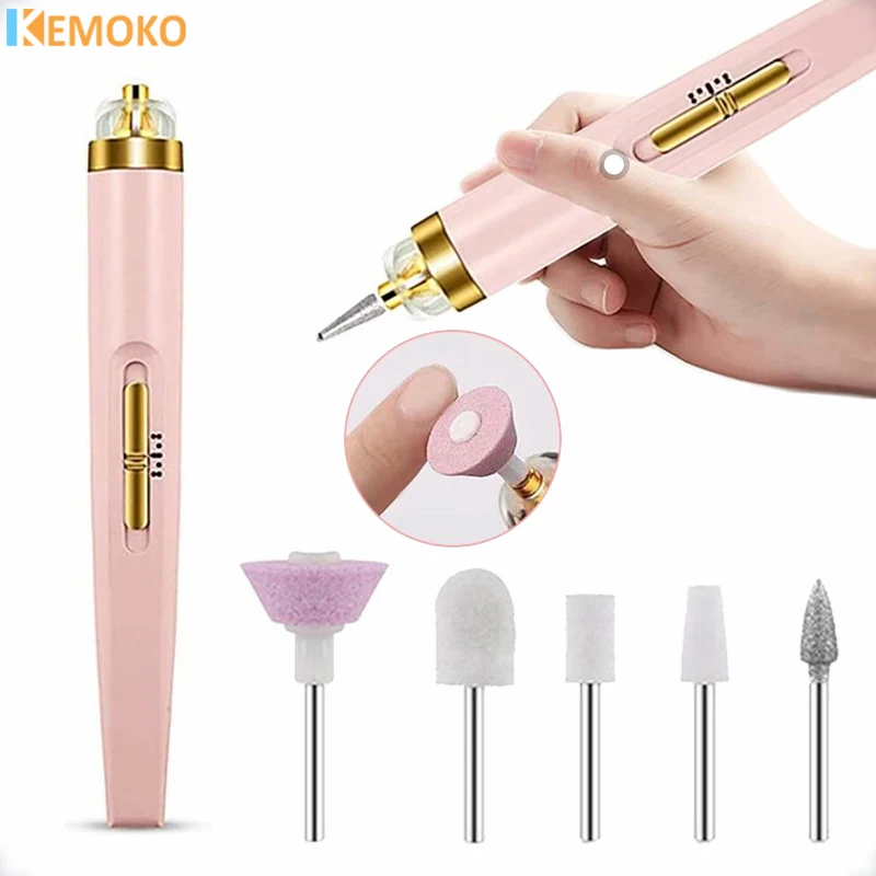5 in 1 Electric Nail Polisher Portable Nail Remover Ceramic 3-speed Strong Motor High-speed Silent Not Shock Hand Manicure Tools