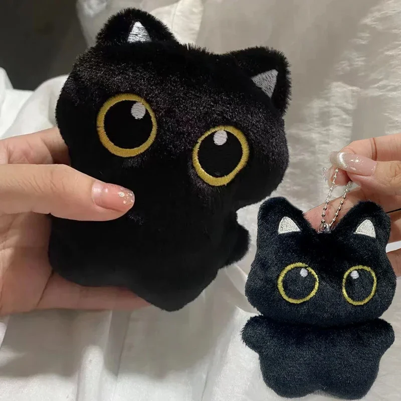 1/2pc Cute Black Cat Plush Toy Doll Small Pendant Cuddly Pillow Cushion Ins Black Cat Plush Toy Doll for Boy Girl Birthday Gifts