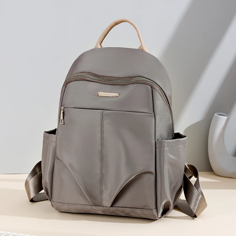 

Женские рюкзаки на молнии с швейной нитью, мягкие нейлоновые рюкзаки на молнии с внутренним карманом, 2024