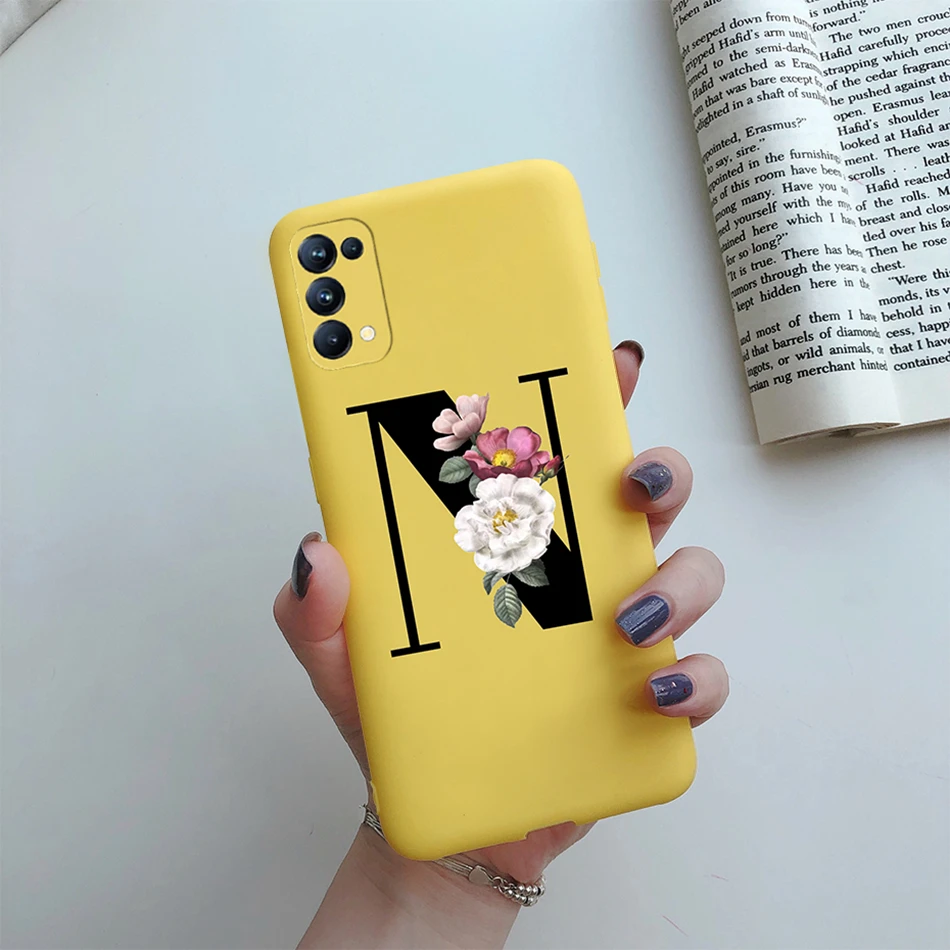 For OPPO Reno5 5G Case Custom Name Gold Letters Silicone Fundas Soft TPU Phone Cover For OPPO Reno 5 Reno5 Pro Find X3 Lite Case