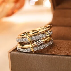 Elegant Two - Tone Copper Ring - Stylish and Durable Fashion Accessory - 8 (R05562 - 05)