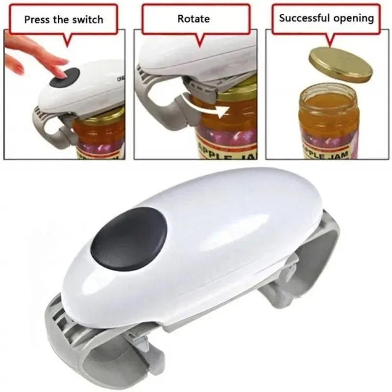 Electric Can Opener Smooth Edge Practical Automatic Jar Bottle Openers Double ear can opener kitchen glass can opener 4