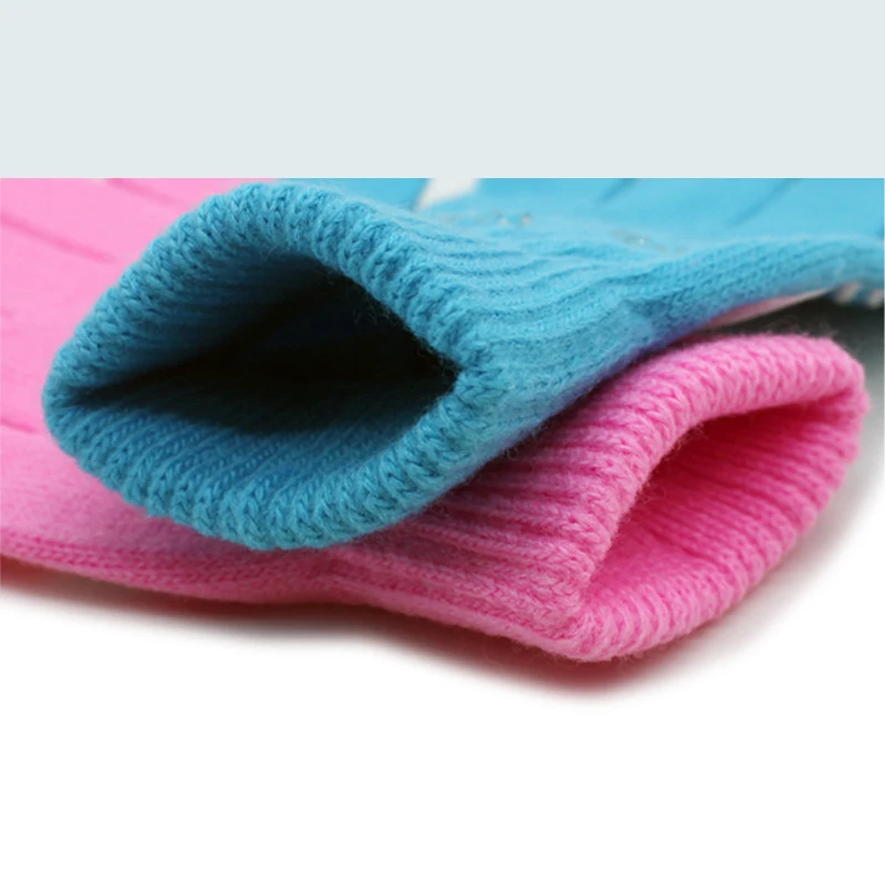 Figure Skating Gloves Non Slip Warm Hand Protector Stretchy Knitted Full Finger Glove Children Adult Skating Gloves Random Style 4
