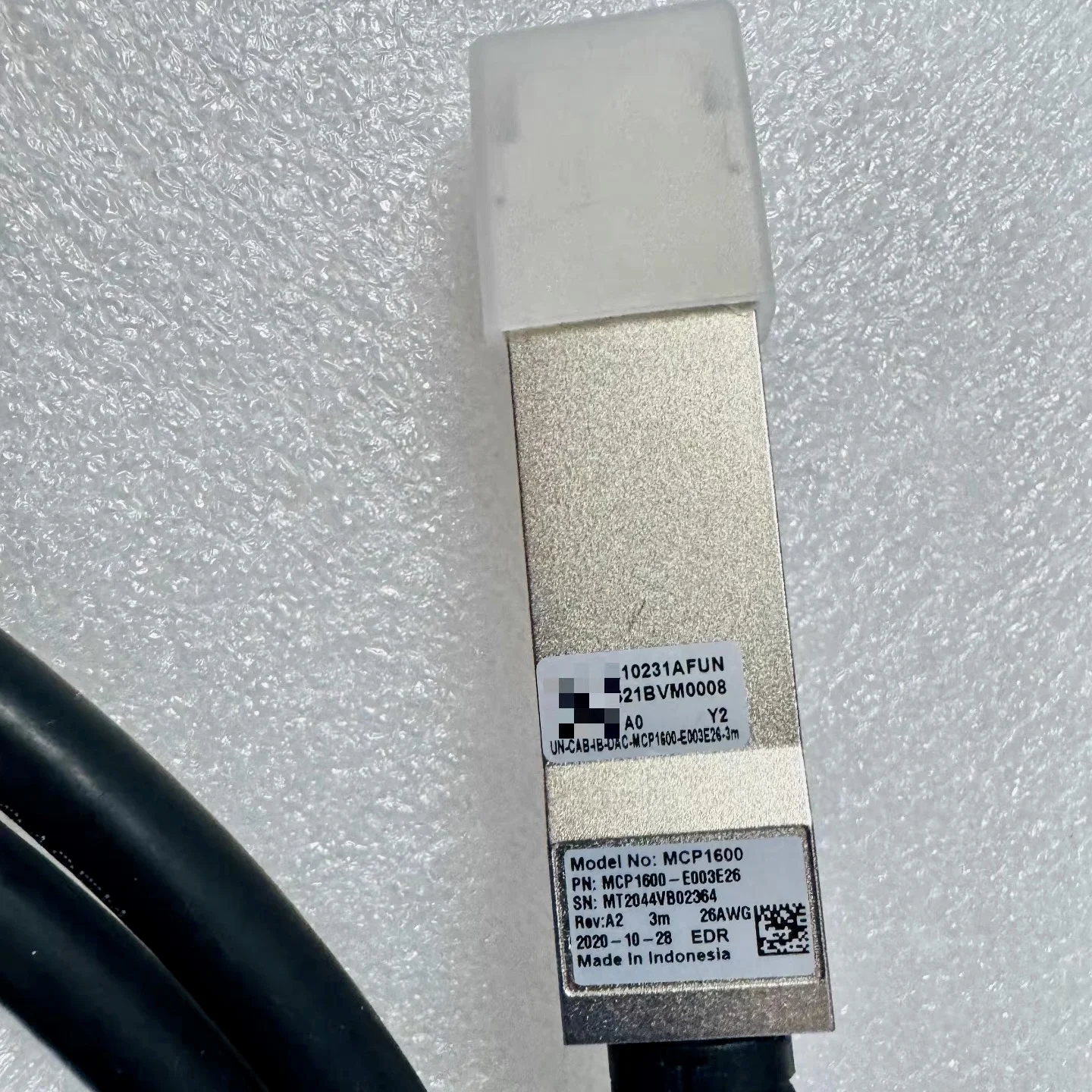 오리지널 IB EDR 3미터 구리 케이블, 모델 MCP1600-E003E26, 26AWG 와이어 게이지, QSFP28 인터페이스