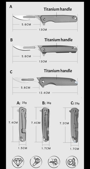 TiBlade 03  Titanium Replaceable Blade Scalpel Pocket Knife