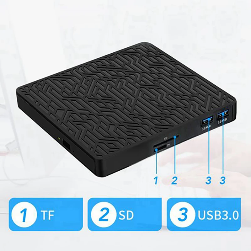 ORICO 외장 버너, USB 3.0 DVD/CD 외장 광학 드라이브 박스, 노트북 CD 버너, 모바일 광학 드라이브 지지대 SD/TF 카드 판독