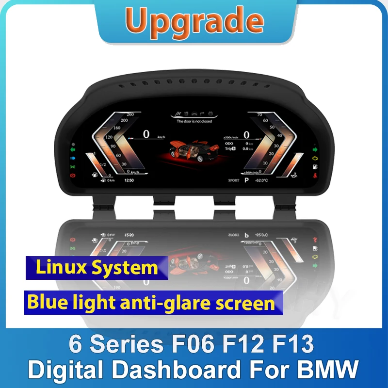 Car LCD Digital Cluster lcd display,instrument cluster display For BMW 6 Series F06 F12 F13 2011-Virtual Cockpit SpeedMeter Dash Screen Instrument Panel Unit