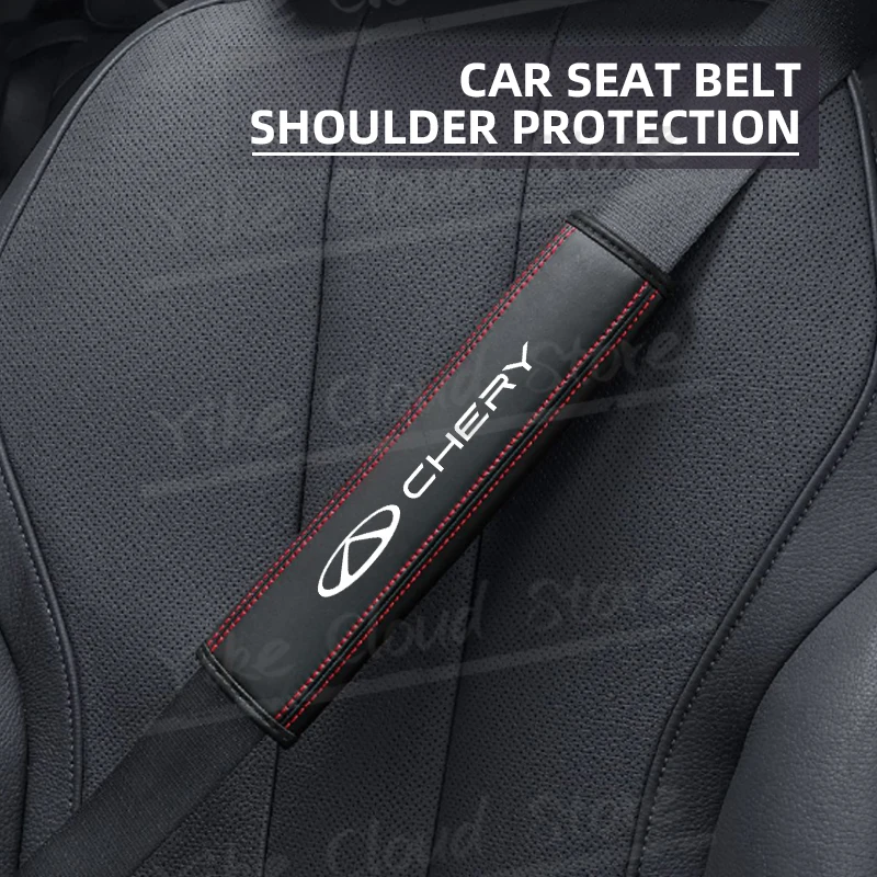 1pcs For Chery Tiggo 3 5 7 8 Pro Plus Jetour Arrizo Amulet Arrizo Car Safety Belt Shoulder Leather Cover Pads Accessories seat belt covers,car seat belt accessory,safety belt shoulder guard