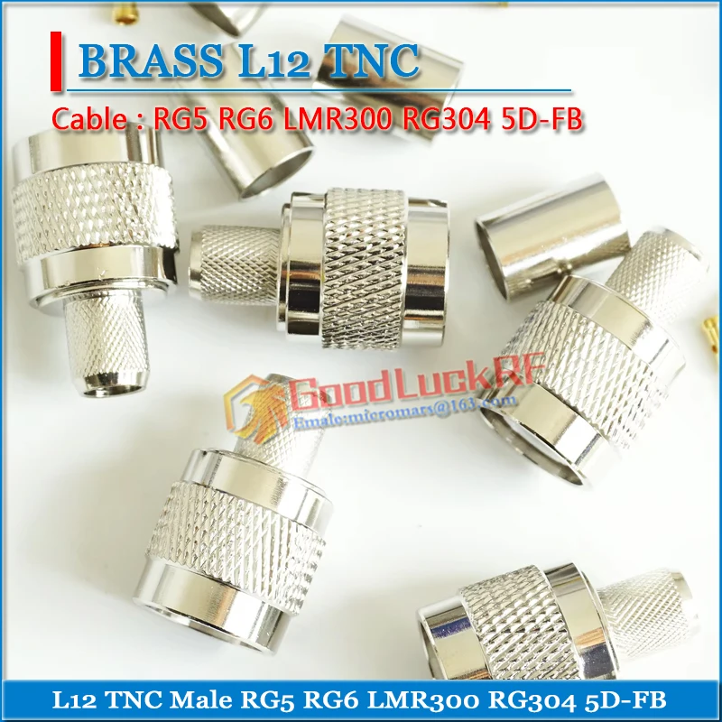 10-Pack BNC Male Crimp Connectors - For RG6, 5D-FB, LMR300 Coaxial Cable (50 Ohm)