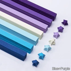 Vibrant Double - Sided Origami Star Paper Strips - 540 Sheets in 27 Colors for DIY Crafts & Home Decor (06 - Blue purple)