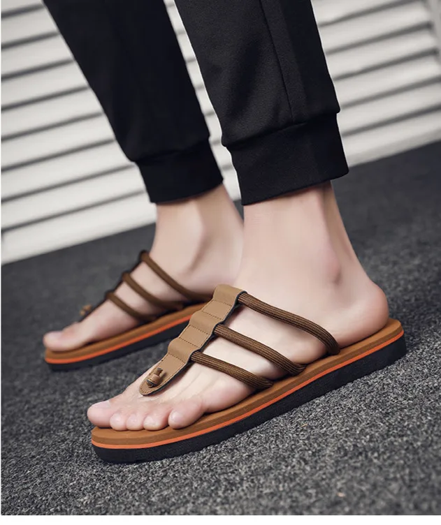 Men's Non-slip Herringbone Beach Slippers For Summer Casual Wear_voghion.com