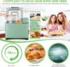 Bread Maker Machine with Dual Heaters, 17-in-1 Bread Machine With Die-Cast Ceramic Pan & Auto Fruit Dispenser, Full Stainless St 6