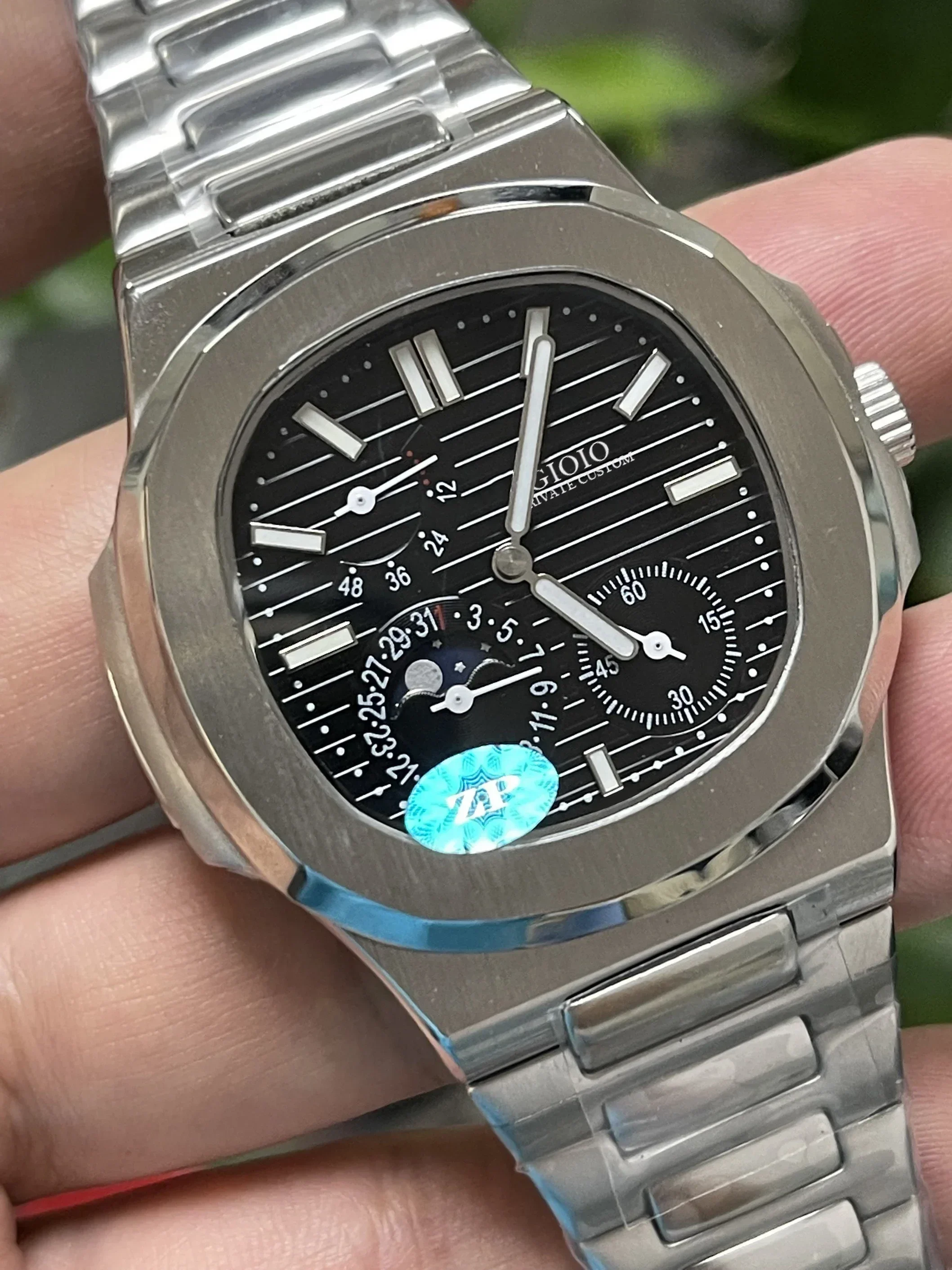 Luxury New Automatic Watch For Men Orologi Meccanici Acciaio Inossidabile Nero Blu Verde Moonphase Riserva Power Nautilus 5712