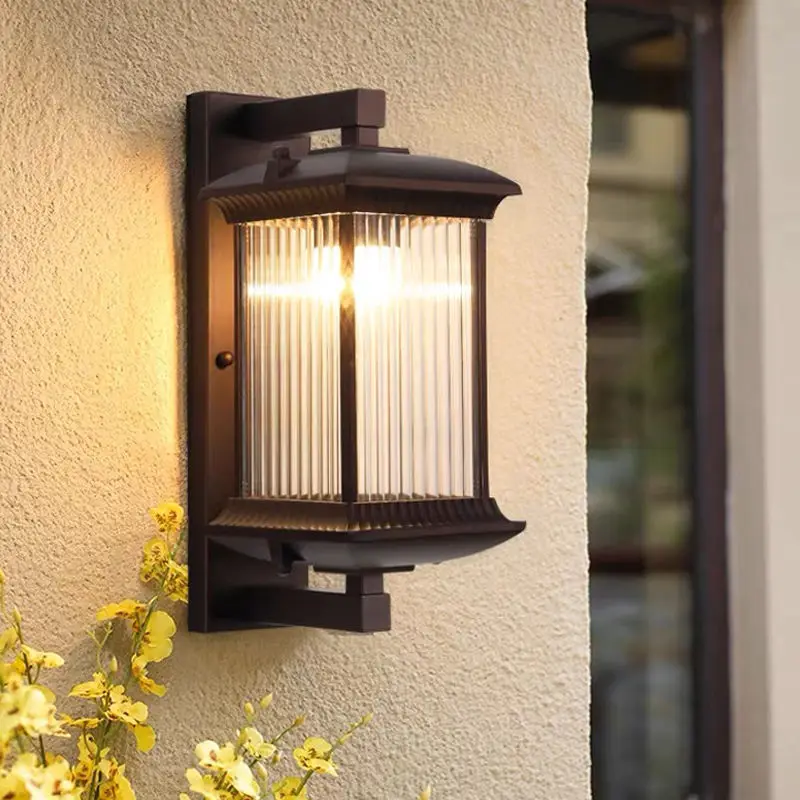 Modern Chinese outdoor wall light waterproof villa door corridor garden courtyard balcony door post wall light