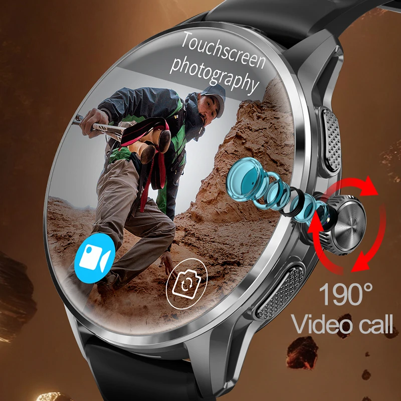 2026년형 4G 풀 네트워크 적외선 스마트워치 1.6인치 AMOLED 스크린 시계 영상 통화 구글 플레이 WIFI NFC GPS 나침반 스마트워치
