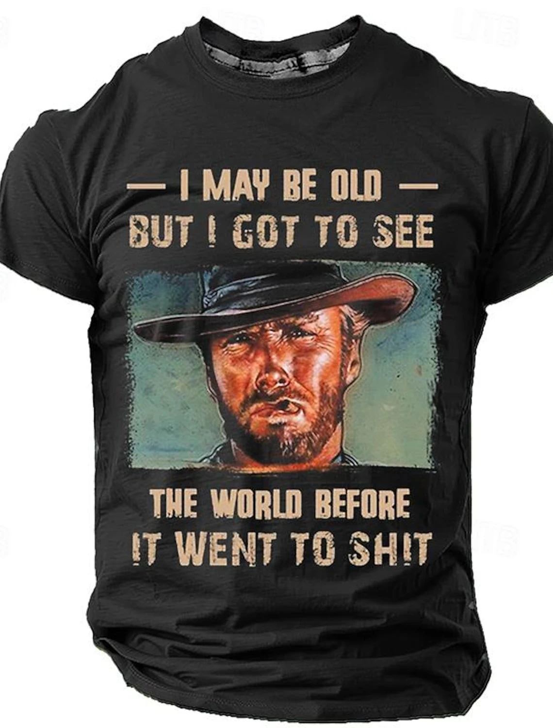 3d printed t shirts Men Retro Western Denim T-Shirt