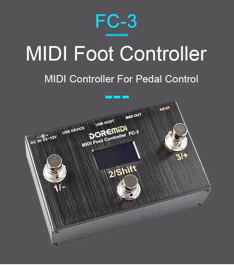 Doremidiフットコントローラー (FC-3) フットコントロールに使用できる 