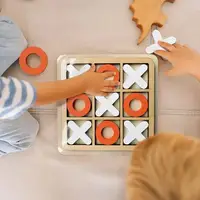 XO Game For Kids Tic Tac Toys Board Game Wooden XO Table Board Games Fun Games Educational Strategy Brain Puzzle Interactive Toy 2