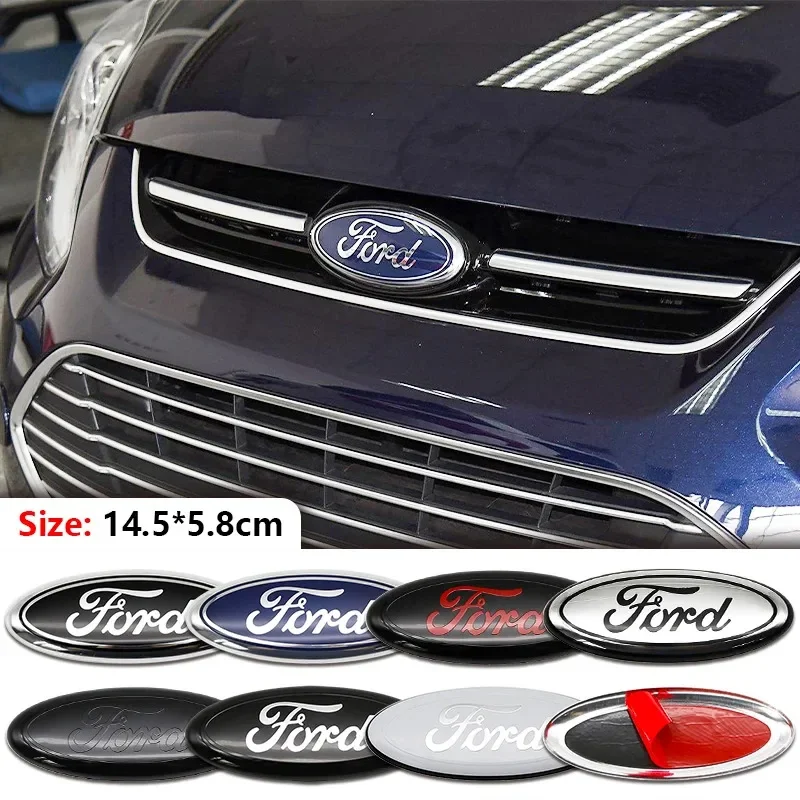 1Pc 14.5CM 자동차 로고 프론트 후드 엠블럼 장식 스티커 액세서리 포드 Mondeo Kuga Transit Ecosport Escape Explorer Focus