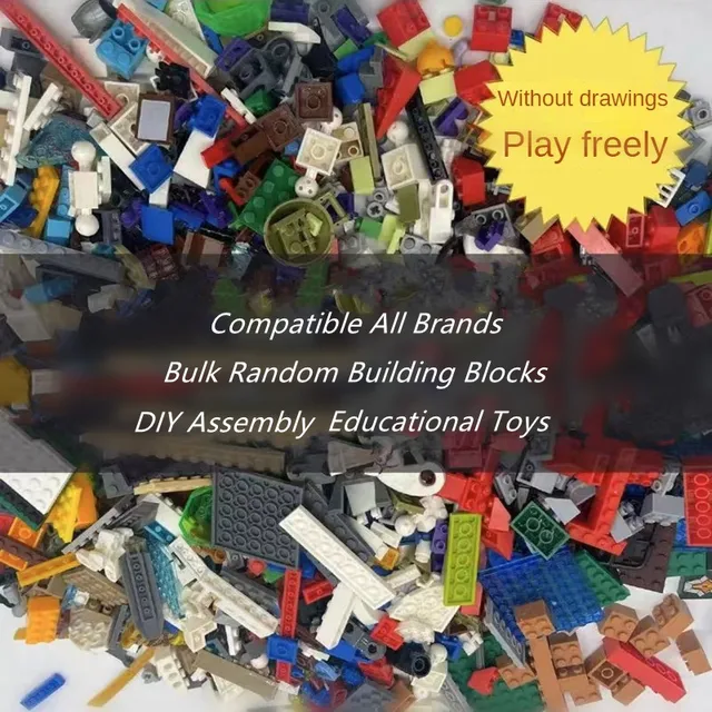 1500g DIY MOC Random Assembly Building Blocks Bulk Basic Parts Classic Model Bricks Creative City Sets Kid Educational Toys Gift 3