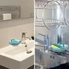 1 Pc Sink Adhesive Soap Holder Soap Dishes Sponge Container with Wall Hook for Shower Kitchen Bathroom Accessories 6