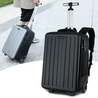 Man Trolley Backpack Business Carry on Luggage Laptop Wheeled Rolling Backpack Travel Boarding Suitcase Trolley Bag with Wheels