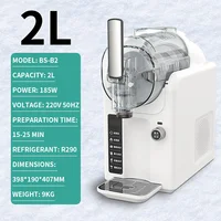 Machine à smoothies automatique 2-en-1 pour la maison, 2L, machine à crème glacée molle et à smoothies, 220V, machine à milkshake et à boissons glacées 3