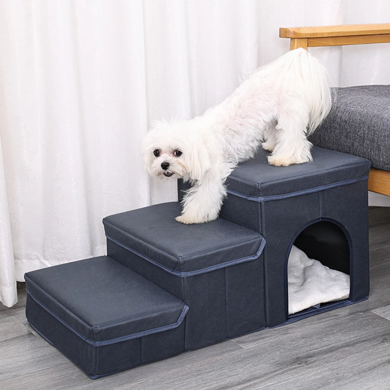 

Multifunctional Dog Stairs Storage Steps Upper Bed Sofa Puppy Climbing for Hiding Pets
