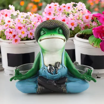 Outdoor courtyard balcony supplies small creative decorations cute animal frog garden decorations succulent pots 1