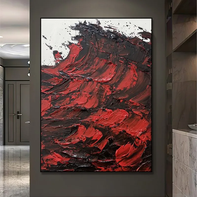 

Handmade Painting Customized HAILANG Entrance Modern Minimalist Vertical Version Background Wall Abstract Paintingfor Hanging