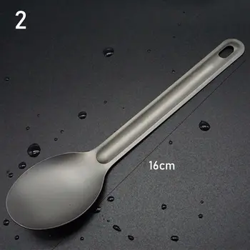 Nuovo Utensile EDC di Alta Qualità per Campeggio, Accessori per Picnic all'Aperto, Set di Stoviglie in Titanio, Cucchiaio con Manico Lungo, Forchetta