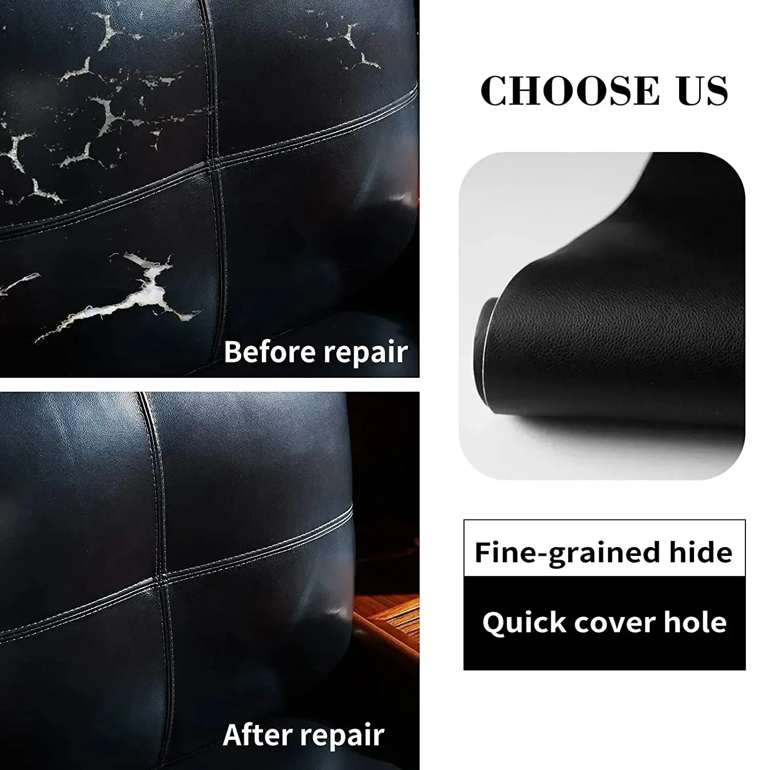 Self Adhesive Leather Repair Patch Kit Self-Adhesive Leather Tape 50x137cm(19.7x54inch) for Sofa Furniture Car Seats PU Sofa Fab