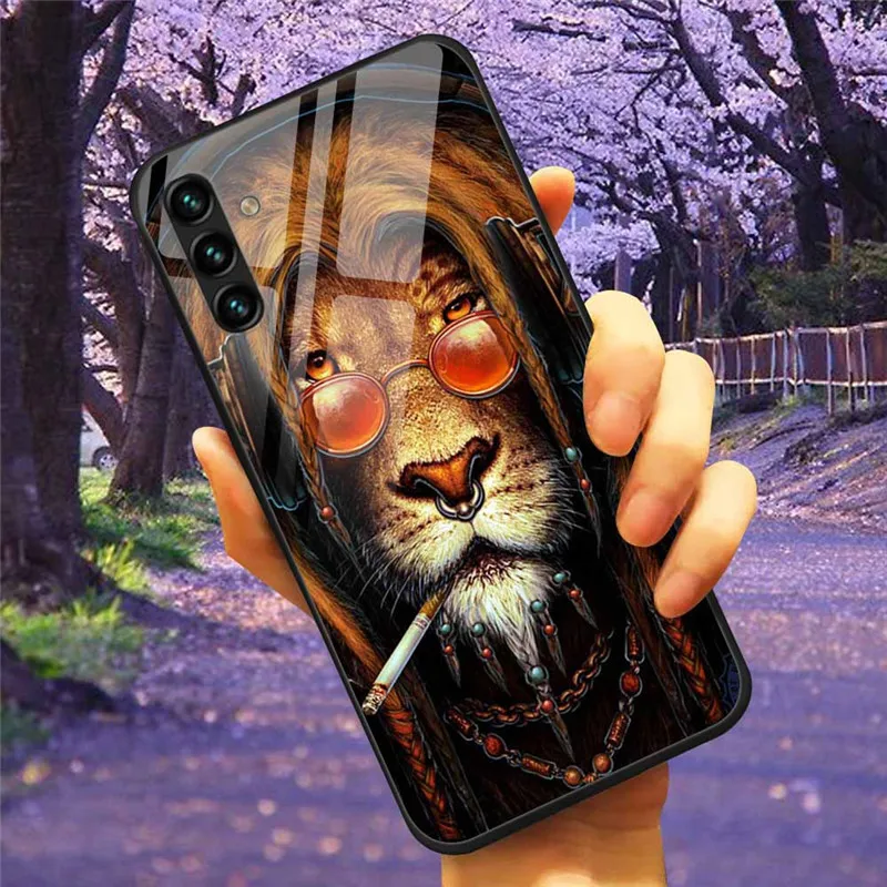 Tempered Glass Hard Cover Case for Samsung Galaxy - Space Design