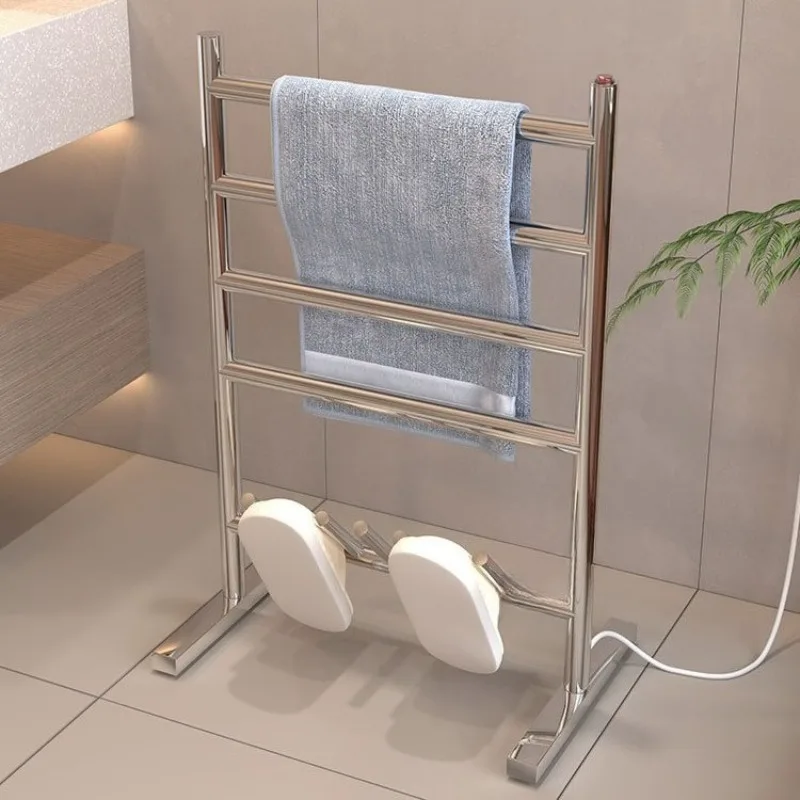 ราวแขวนผ้าเช็ดตัวไฟฟ้าแบบถอดได้ สแตนเลส สำหรับใช้ในบ้าน หลายชั้น กันน้ำ อุ่นผ้าเช็ดตัว อุปกรณ์ทำความร้อนในห้องน้ำ 1