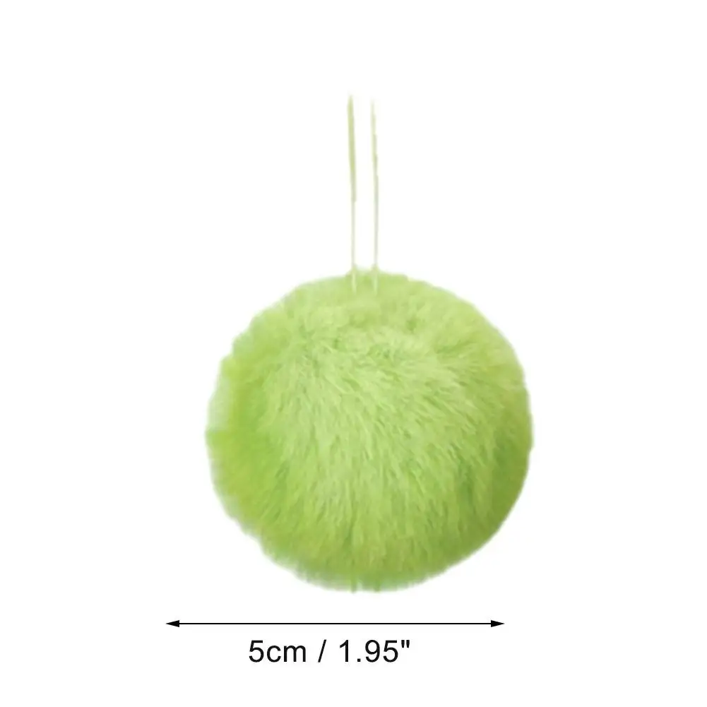 Lemon Green Plush Christmas Ball Decoration Plush Elf Christmas Tree Decoration Green Hanging Soft Artificial