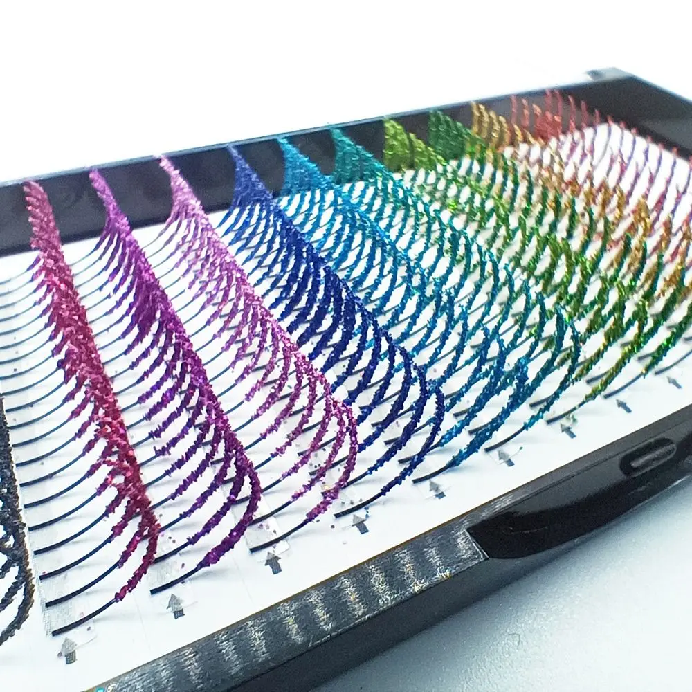 

Party Women Eyelash Extension Grafting Glitter Colored Eyelashes Fake Color Lashes Individual Cluster Eyelashes Cosplay Eyelash