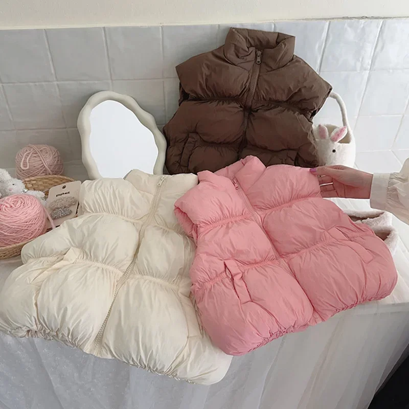 جديد الربيع أسفل سترة معاطف الخريف الاطفال سماكة الياقة المدورة صدرية الفتيان الفتيات العصرية الدافئة ملابس خارجية ملابس الأطفال 2-6 سنوات