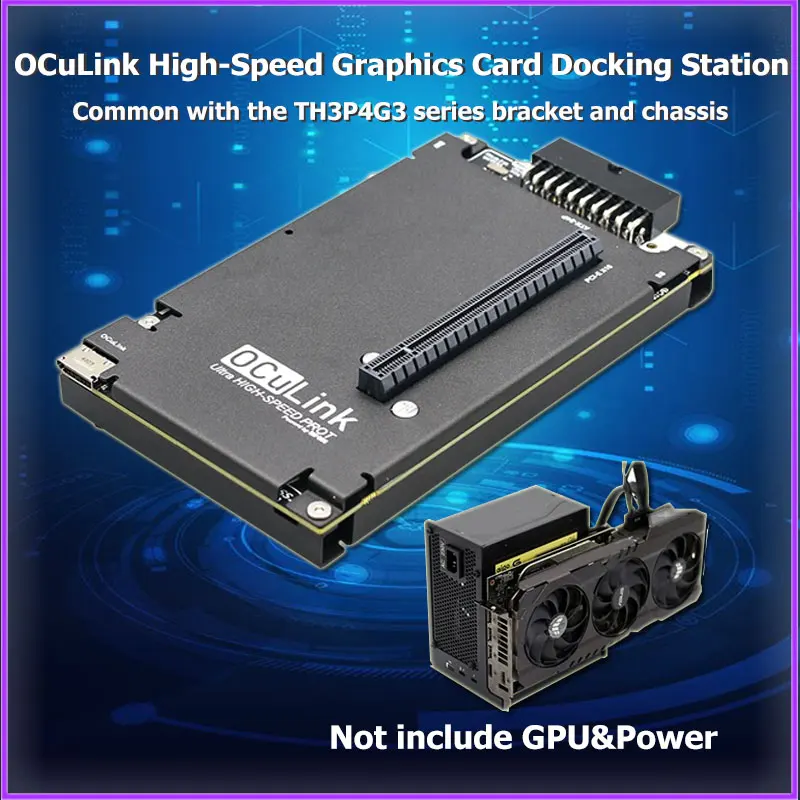

OCuP4V2 OCuLink GPU Dock with ReDriver Chip Optional NVME M.2 to OCulink Adapterfor Laptop Mini PC to Exteral Graphic Card