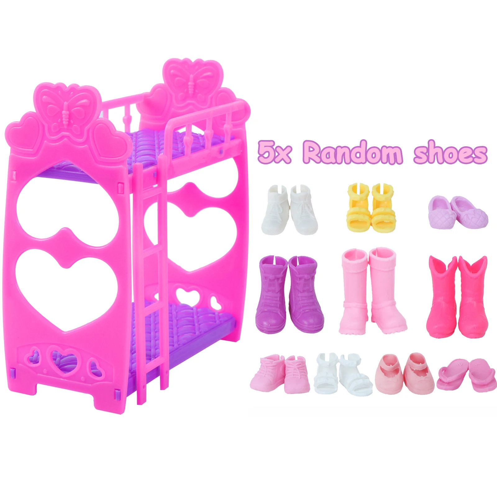 Dollhouse Furniture 1:12 Mini Doll Bed Shoes Rack Slide Swing Small Seat Sofa Accessories 2 Set/Lot For 11.5Inch Doll 4Inch dollhouse furniture