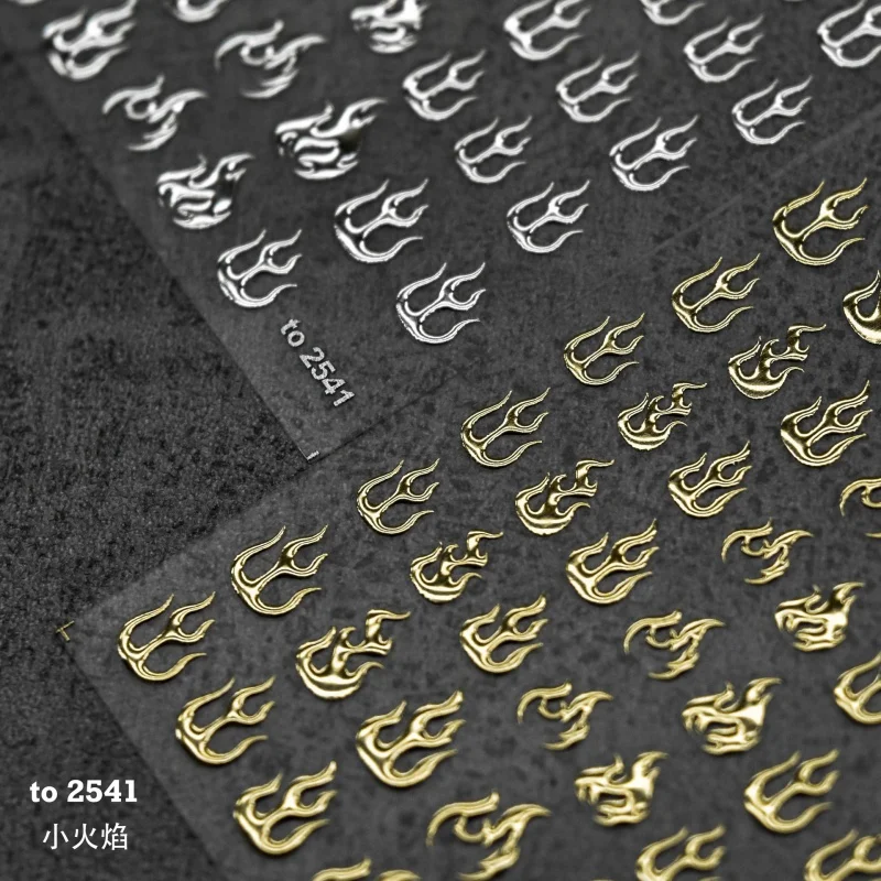 

Hot Stamping Nail Sticker Hot Sale Japanese-Style Retro Nail Sticker Flame Gilding Nail Ornament