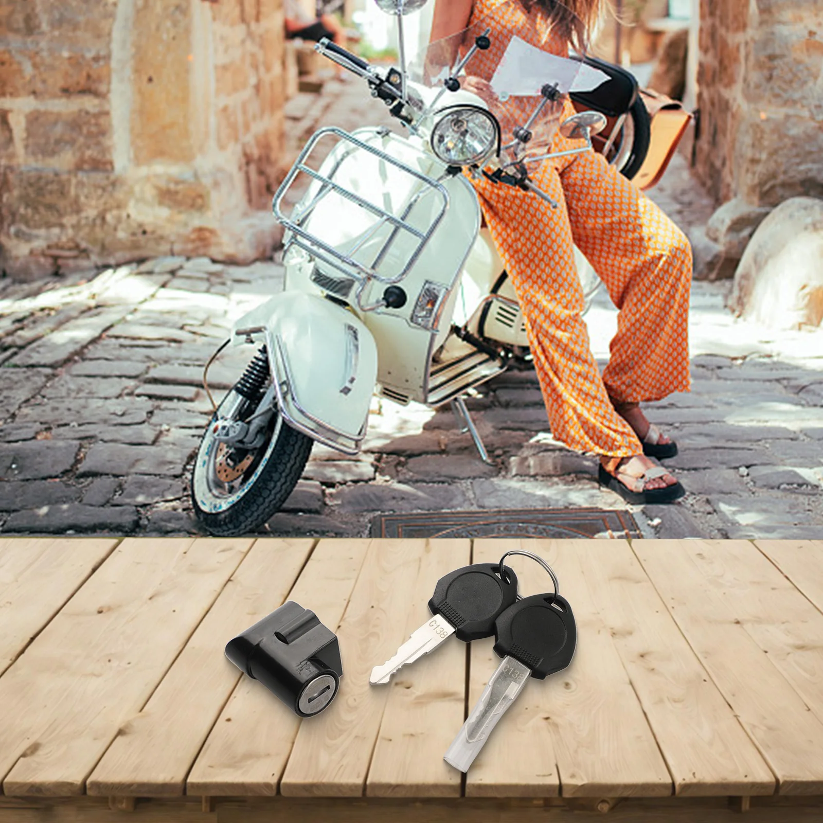 Batteriefachschloss mit 2 Schlüsseln, Ersatz, passend für Polly Elektrofahrrad, Batteriefachschloss mit für Zündung, Ein-/Aus-Schlüssel, 19 mm – Detail 20
