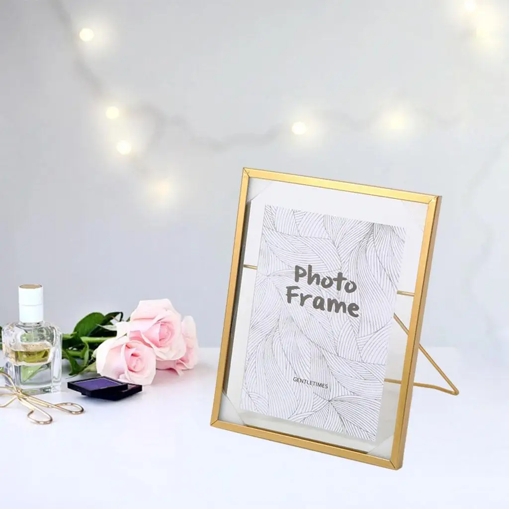 Glass Photo Frame Geometric Picture Frame Metal Picture Wedding Home