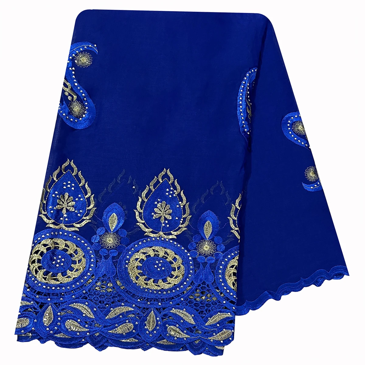 2024 뜨거운 판매 아프리카 여성 스카프 큰 원형 디자인 큰 Embrodiery 100% 코 튼 Grenadine 코 튼 스카프 Shawls Pashmina