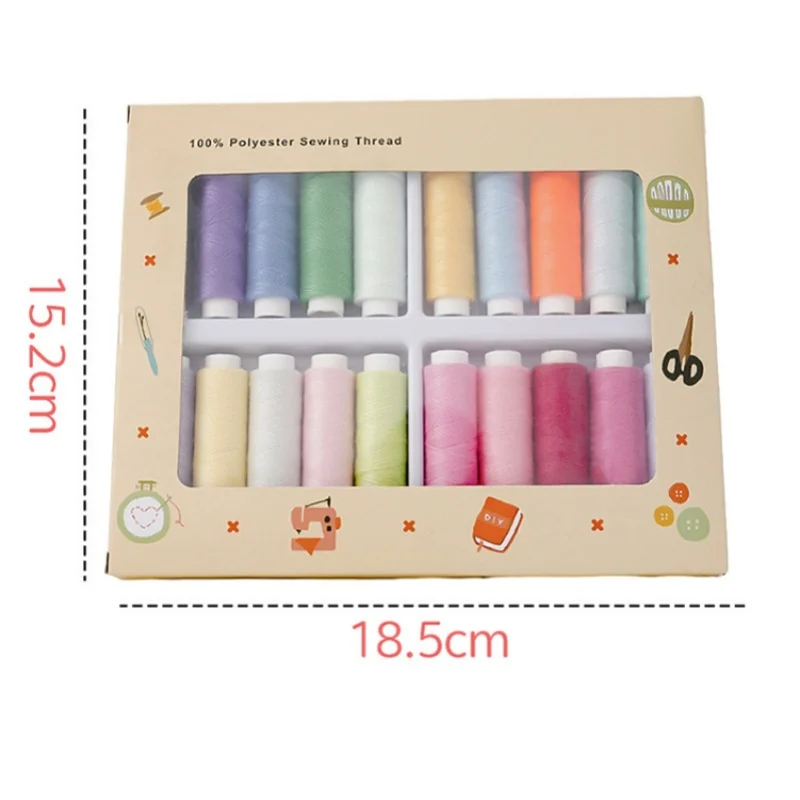 Vibrant 20-Color Hand-Stitched Thread Set