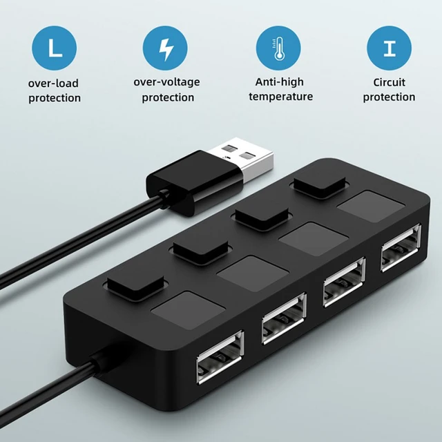 USB HUB 2.0 HUB Multi USB Splitter 4 7 Ports Expander Multiple USB 2 Hab no  Power Adapter USB Hub with independent Switch For PC