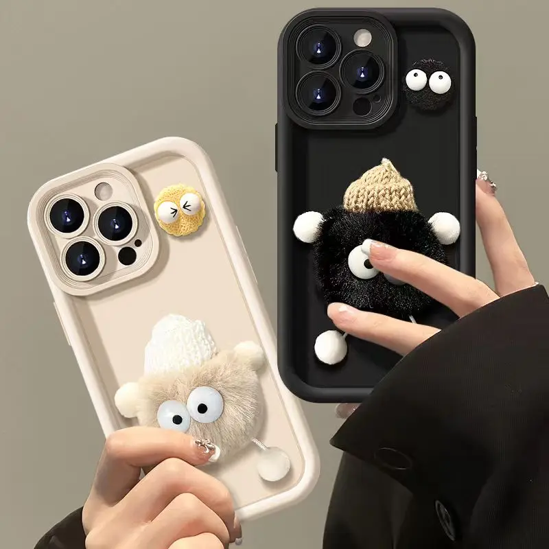 Pour iPhone 16 7 8 plus X XR XS Max mignon anti-chute arrière couverture pour iPhone 12 13 14 15 11 Pro Max belle 3D dessin animé étui en silicone_voghion.com