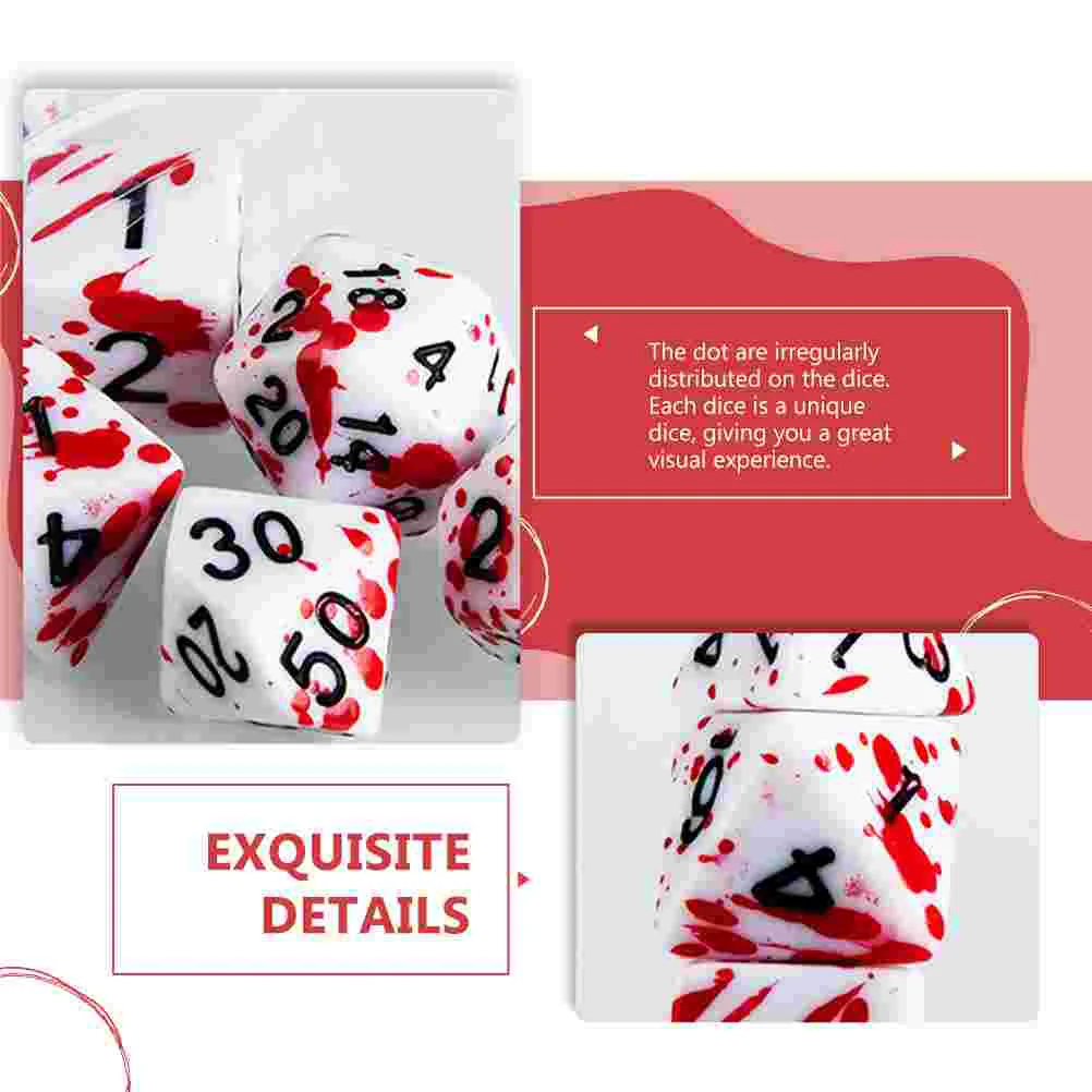 Suits Kids Role Playing Games Dice Dungeon Dragons Dice Blood Polyhedral Rpg Blood Splatter Dices Set