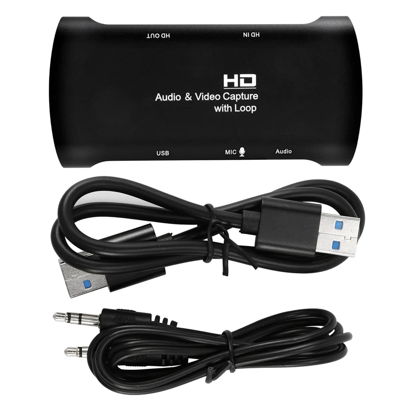 

Устройство видеозахвата 4K 1080P USB с USB-кабелем и аудиокабелем