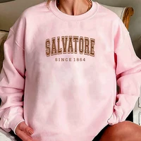 Sweat-shirt Salvatore Since1864, sweat à capuche Mystic Falls, pull Vampire Diaries, sweat-shirt ras du cou vintage TVD Damon Stefan, haut pour fans 3