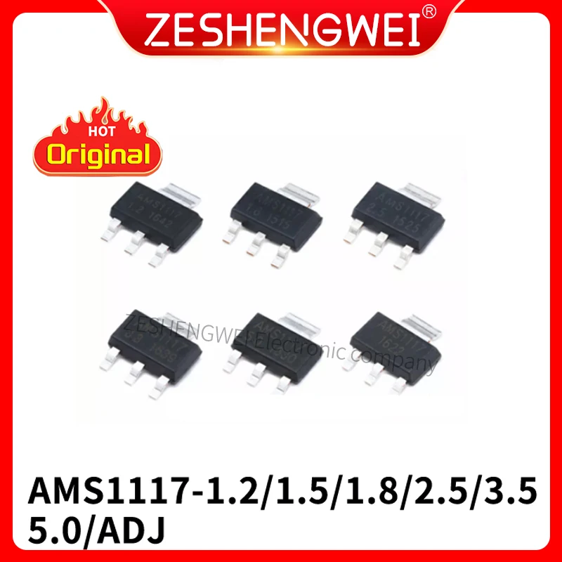 10PCS-NEW-AMS1117-AMS1117-3-3V-AMS1117-ADJ-AMS1117-1-8V-AMS1117-1-2V ...